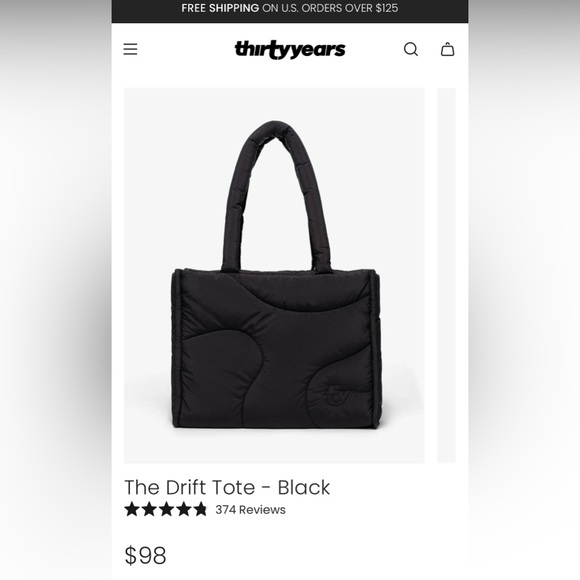 🌟BRAND NEW • Thirty Years Black Drift Tote Bag - Picture 2 of 5